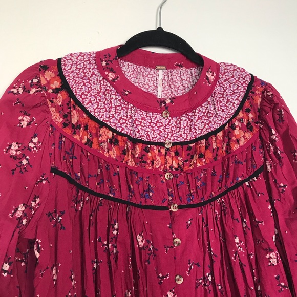 NWT! Free People Paloma Floral Poet Top - Picture 4 of 6